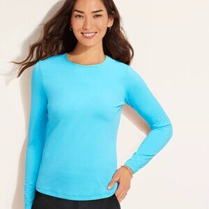 NWT- Lands' End - Sunshade UPF 50 - Long sleeve - Blue - Swim - Size Small